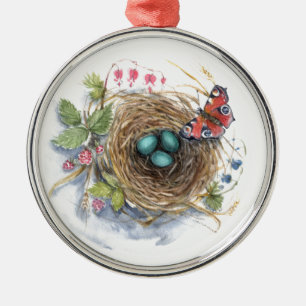 Robin Nest Ornament Aus Metall