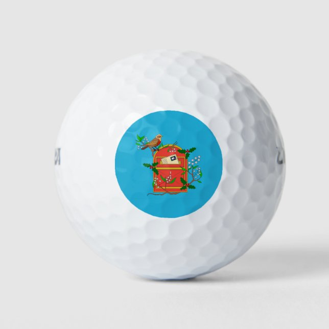 Robin on Postbox Golfball (Vorderseite)
