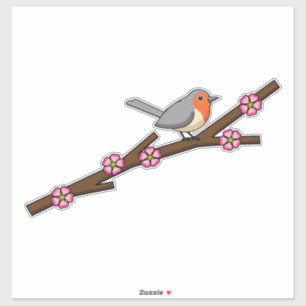 Robin on Sakura Aufkleber