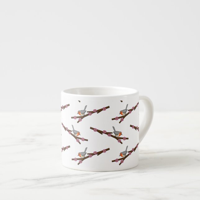 Robin on Sakura Espressotasse (Vorderseite Rechts)