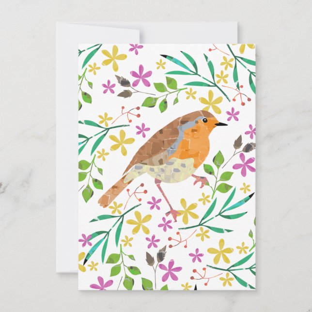 Robin Red Breast, Vogel von Weihnachten Einladung (Vorderseite)