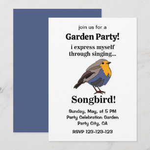Robin Redust Songbird Garden Party Einladung