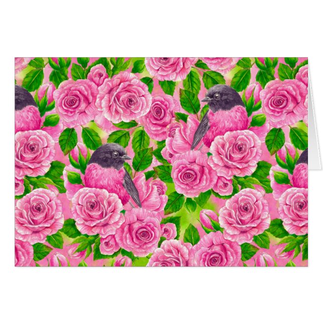 Robin rose et rose (Devant horizontal)