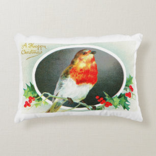 Robin sagt Frohe Weihnachten Dekokissen