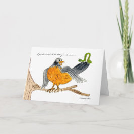 Robin und Green-Inch-Wurmkarte Karte