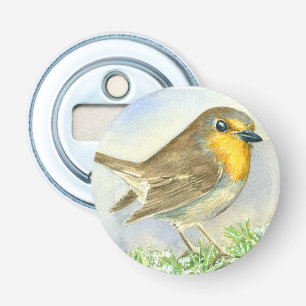 Robin-Vogel auf einer mattierten Wachposten Flaschenöffner