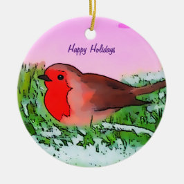 Robin Weihnachts-Weihnachtszeit Keramik Ornament