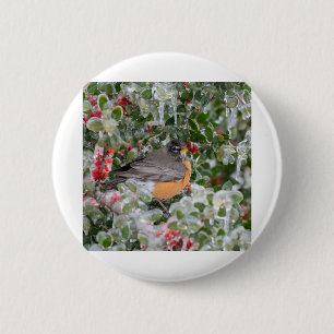 Robin zu Weihnachten Button
