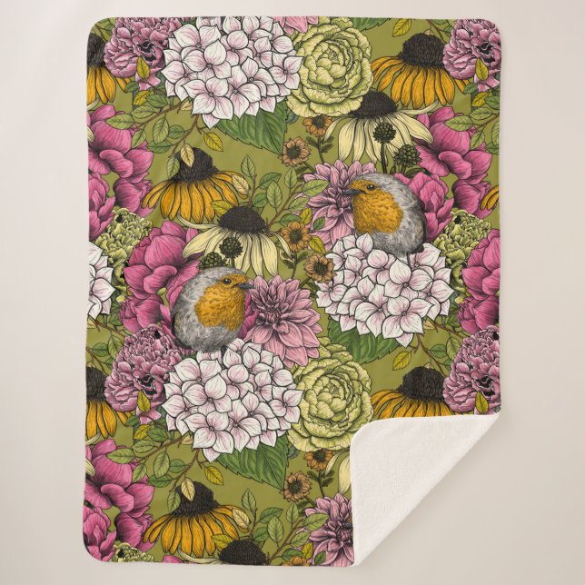 Robinen im Garten 2 Sherpadecke (Vorderseite)