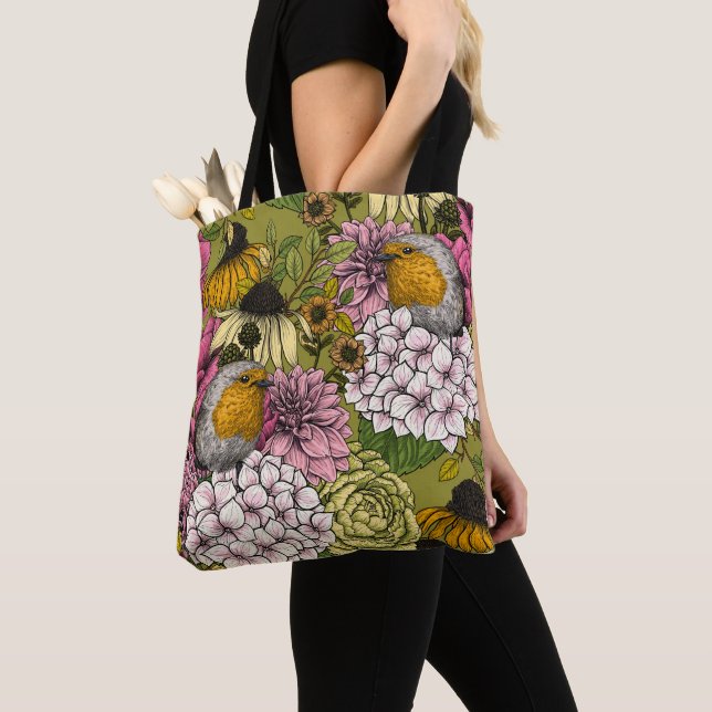 Robinen im Garten 2 Tasche (Von Nahem)