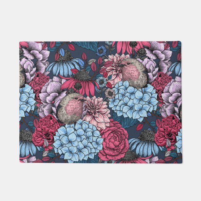 Robinen im Garten 3 Fußmatte (Vorderseite)