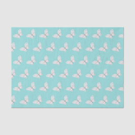 Robins Egg Blau und Weiße Schmetterlinge Gewebe Pa Seidenpapier