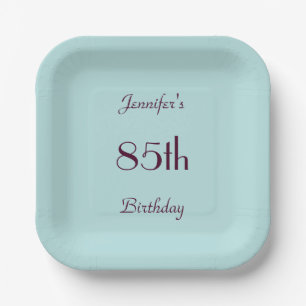 Robin's Egg Blue, 85. Geburtstagsparty Minimalisti Pappteller