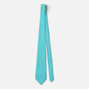 Robins Egg Blue and Gold Polka Dot Neck Tie Krawatte