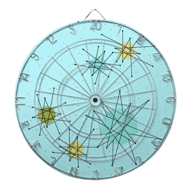 Robin's Egg Blue Atomic Sternexplosion Dart Board Dartscheibe (vorne)