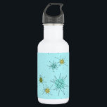 Robin's Egg Blue Atomic Sternexplosionen Wasserfla Edelstahlflasche<br><div class="desc">Dieses Robin’s Ei Blue Iconic Atomic Sternexplosionen Wasser Flasche Muster weist ikonische atomare Sternexplosionen auf. Das ist richtig! Die alte Schule, robinfarbener Hintergrund mit goldenen Falten ist der perfekte Hintergrund für die lebendigen, türkisfarbenen, beruhigenden Sellerie und die kitschigen Birnen-grünen Kreise. Die Farbflecken sind sporadisch in verschiedenen Größen platziert, mit überlegenen...</div>