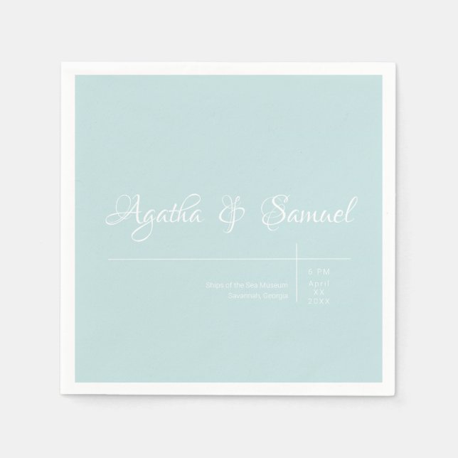 Robin's Egg Blue Classic Wedding Reception Napkins Serviette (Vorderseite)
