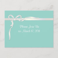 Robin's Egg Blue Jewelry Box mit weißem Band