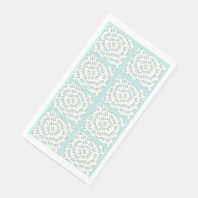 Robin's Egg Blue Topiary Papier Handtücher Serviette (Ecke)