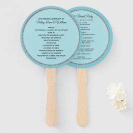 Robins Egg Blue und Silver Wedding Program Fan Fächer