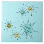 Robins Ei-blaue AtomSternexplosion-Keramik-Fliese Fliese<br><div class="desc">Dieses Robins Ei-kennzeichnet blaues Iconic AtomSternexplosion-Keramik-Fliesenmuster iconic AtomSternexplosionen. Das ist recht! Die alte Schule, farbiger Hintergrund des Eies des Rotkehlchens Blau mit Goldtupfen ist- der perfekte Hintergrund für den vibrierenden Türkis, den beruhigenden Sellerie und farbigen die Kreise des kitschy Birnengrüns. Die Stellen der Farbe werden sporadisch in verschiedene Größen mit...</div>