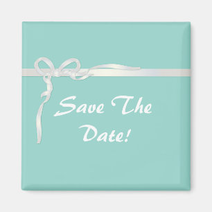 Robins Ei-blaues Schmuckkästchen mit weißem Band Magnet