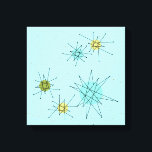 Robin's Ei Blue Atomic Sternexplosionen Canvas Pri Leinwanddruck<br><div class="desc">Das robuste Ei Blue Iconic Atomic Sternexplosion Stretched Canvas Print Muster zeichnet sich durch die ikonischen atomaren Sternexplosionen aus. Das ist richtig! Die alte Schule, robinfarbener Hintergrund mit goldenen Falten ist der perfekte Hintergrund für die lebendigen, türkisfarbenen, beruhigenden Sellerie und die kitschigen Birnen-grünen Kreise. Die Farbflecken sind sporadisch in verschiedenen...</div>