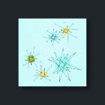 Robin's Ei Blue Atomic Sternexplosionen Canvas Pri Leinwanddruck<br><div class="desc">Das robuste Ei Blue Iconic Atomic Sternexplosion Stretched Canvas Print Muster zeichnet sich durch die ikonischen atomaren Sternexplosionen aus. Das ist richtig! Die alte Schule, robinfarbener Hintergrund mit goldenen Falten ist der perfekte Hintergrund für die lebendigen, türkisfarbenen, beruhigenden Sellerie und die kitschigen Birnen-grünen Kreise. Die Farbflecken sind sporadisch in verschiedenen...</div>