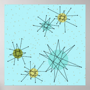 Robin's Ei Blue Iconic Atomic Sternexplosionen Pos Poster