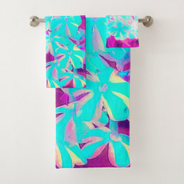 Robin's Ei Blue Peppermint Drehung Phlox Blume Badhandtuch Set