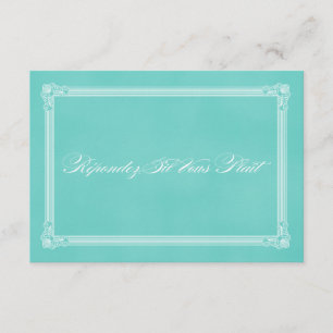 Robin's Ei Blue Poster Style Wedding RSVP Karte