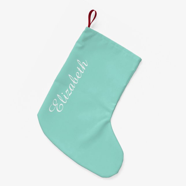 Robin's Ei Blue Solid Farbe Kleiner Weihnachtsstrumpf (Vorderansicht (hängend))