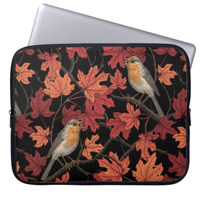 Robins in maple tree laptopschutzhülle (Vorderseite)