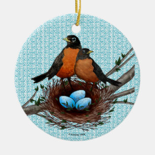 Robins Nest nom personnalisé ornement