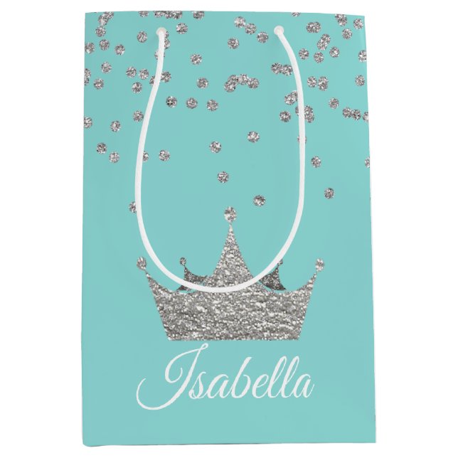 Robins Oeuf Bleu avec Sac cadeau Couronne argent (Devant)