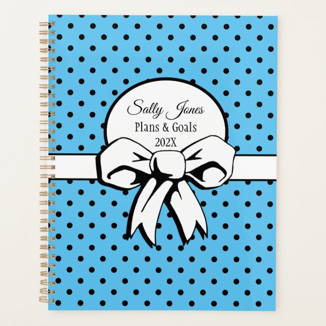 Robin's Oeuf Bleu Bow Pois Personnalisés (Devant)