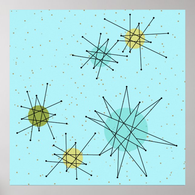 Robin's Oeuf Blue Iconic Starbursts Poster (Devant)