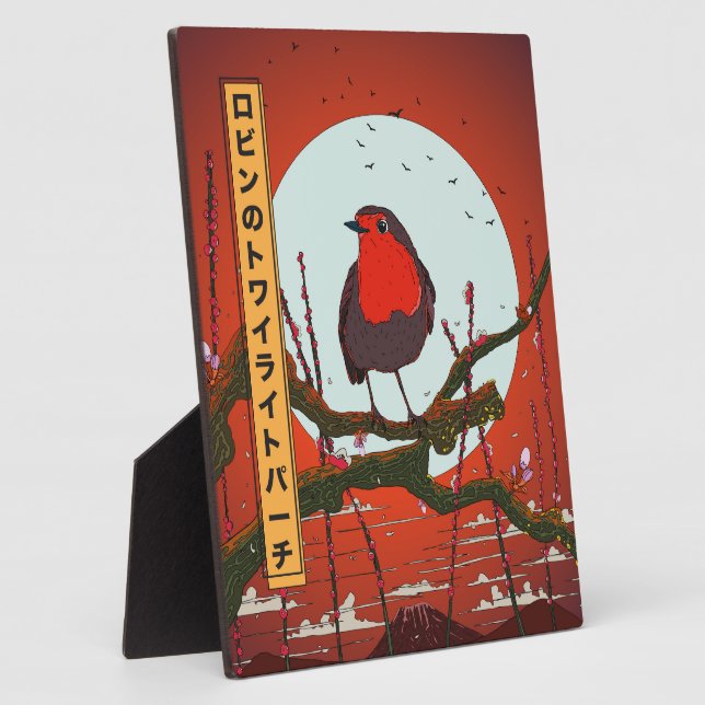 Robin's Twilight Perch Fotoplatte (Seite)