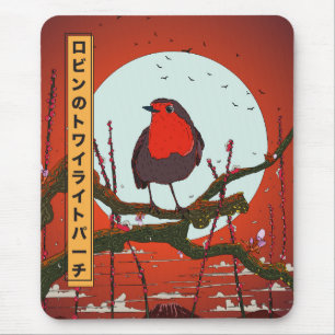 Robin's Twilight Perch Mousepad