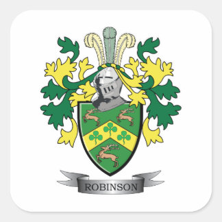 Robinson Coat of Arms Quadratischer Aufkleber