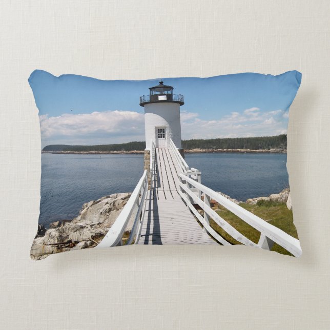 Robinson Point Lighthouse, Isle Au Haut, Maine Zierkissen (Vorderseite)