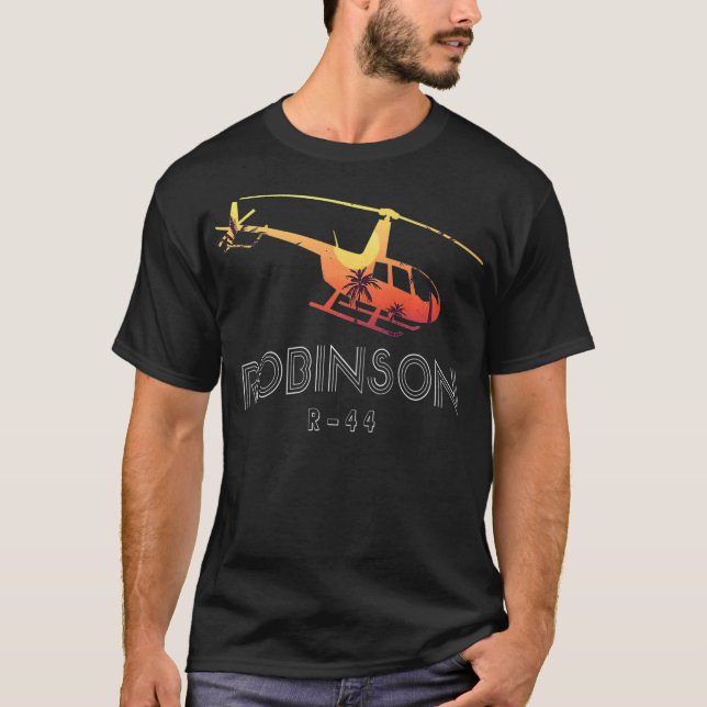 Robinson R44 Helicopter Helo Aviation Aviator T-Shirt (Vorderseite)