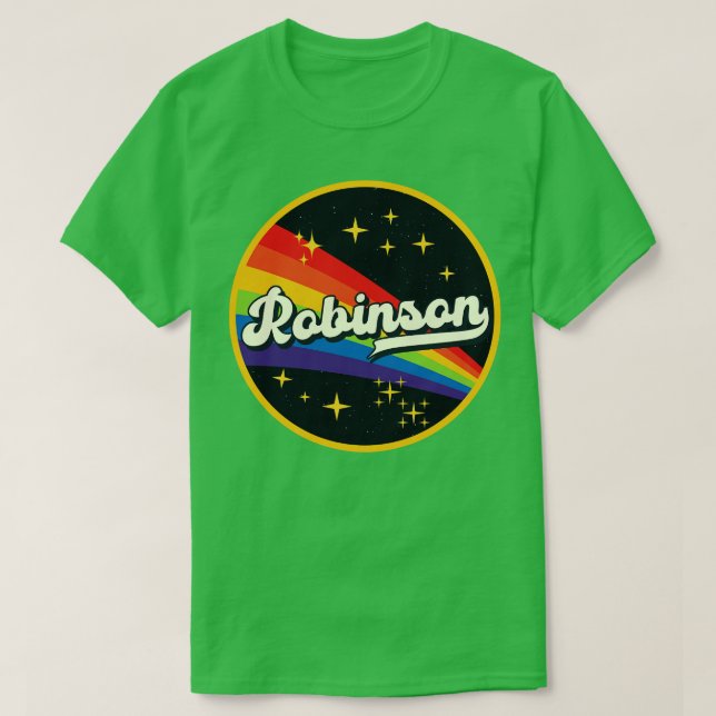 Robinson-Regenbogen im Vintagen Stil T-Shirt (Design vorne)