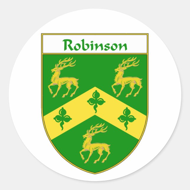 Robinson-Wappen/Familienwappen Runder Aufkleber (Vorderseite)