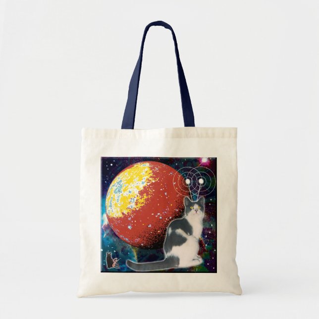 Robo-Cat Hobo Tote Bag Tragetasche (Vorne)