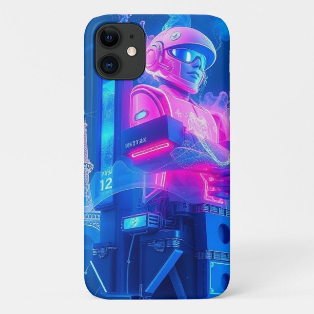 Robo Neon Graphic - Mobile Case-Mate iPhone Hülle (Rückseite)