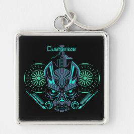 Robo Skull Round Key Chain Schlüsselanhänger