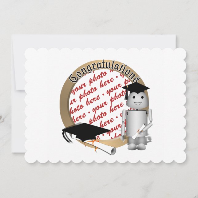 Robo-X9 Robot-Abschluss-Foto Einladung (Vorderseite)