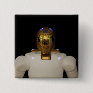 Robonaut 2, ein geschickter, humanoider Astronaute Button