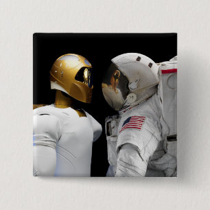 Robonaut 2, ein geschickter humanoider Astronauten Button